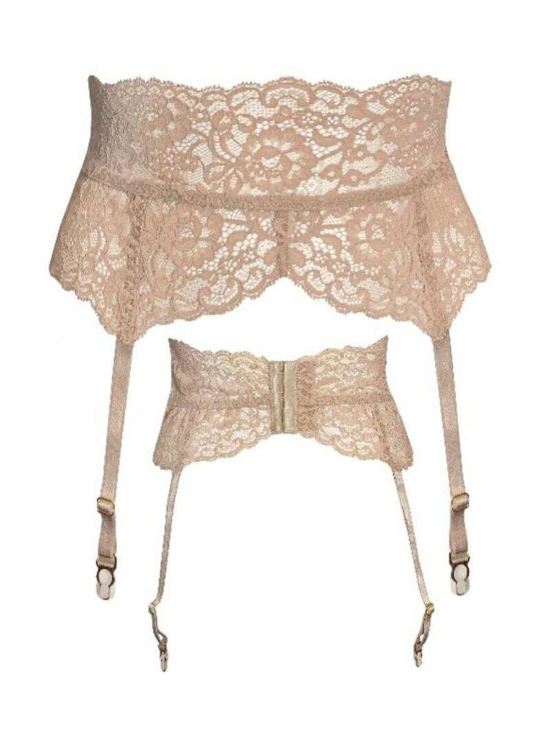 Cappuccino 4716 sokkabelti úr teygjanlegu blúnduefni 